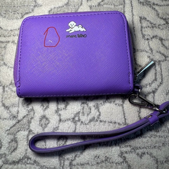 Marc Tetro French Bichon Puppy Dog zip around wallet - Picture 6 of 11